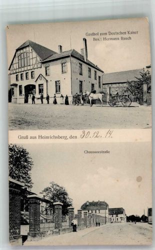 39326 O3211 Heinrichsberg b Wolmirstedt 1914 - Chausseestrasse Gasthaus zum Deutschen Kaiser