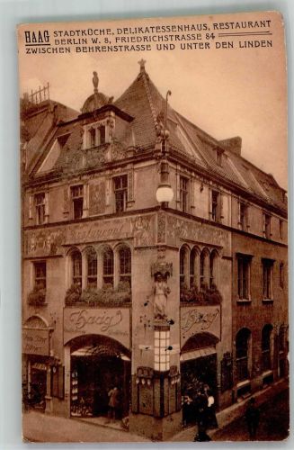 10115 W1000 Berlin Mitte 1916 Foto AK Gasthaus Haag Friedrichstrasse 84 Stadtküche Restaurant Delikatessenhaus
