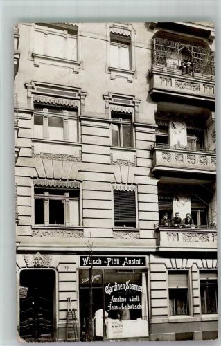 10115 W1000 Neukölln Privatfoto AK Wohn- und Geschäftshaus Wasch- und Plätt-Anstalt Schweger Steinmetzstrasste 44 Ort handschriftlich