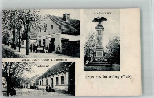 16775 O1431 Löwenberg b Gransee - Gasthaus Kressin Dorfstrasse Kriegerdenkmal