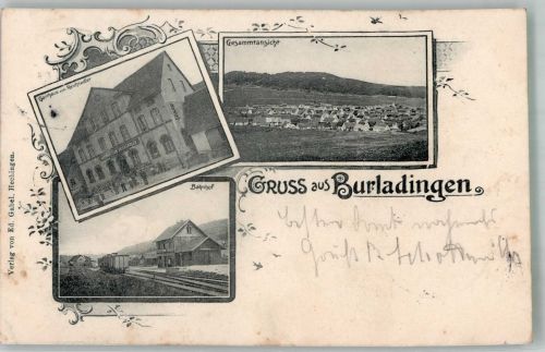 72393 W7453 Burladingen 1902 - Gasthaus zum Reichsadler Bahnhof Bahnpost