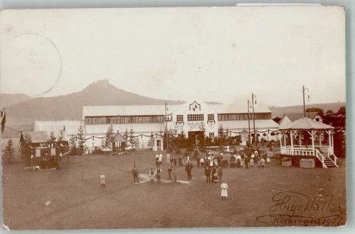 72379 W7450 Hechingen 1907 Foto AK Gewerbe-Ausstellung Halle und Pavillion