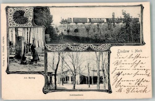16835 O1954 Lindow Mark 1903 - Am Spring Das Schützenhaus Personenzug