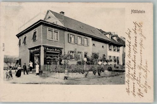 79585 W7853 Höllstein , Kr Lörrach 1904 Foto AK Geschäfts- und Wohnhaus Metzgerei August Dietz