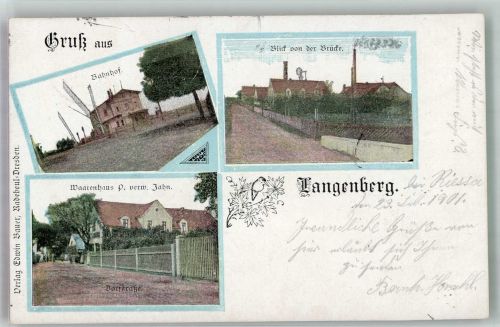08352 O9431 Langenberg b Schwarzenberg, Erzgeb 1901 - Dorfstrasse Kaufhaus Jahn Bahnhof