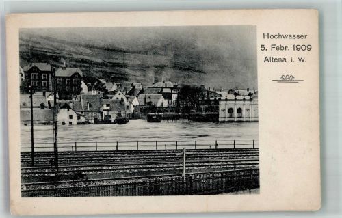 58762 W5990 Altena , Westf - Hochwasser in Altena am 5. Feb. 1909