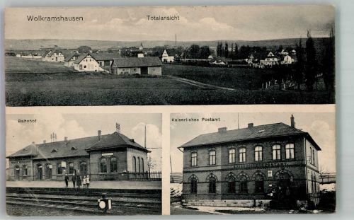 99735 O5501 Wolkramshausen 1916 - WK II Kais. Postamt Bahnhof Sammlung Dr. Dressel