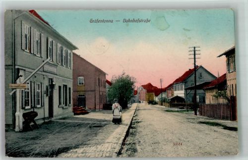 99958 O5823 Gräfentonna 1911 - WK II Bahnhofstrasse Sammlung Dr. Dressel Bahnpost -Tennstedt Zug 804