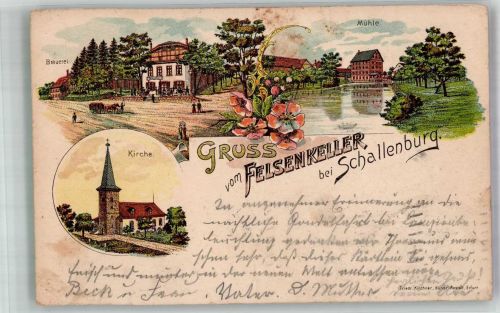 99610 O5231 Schallenburg 1904 Lithographie Brauerrei Kirche Mühle