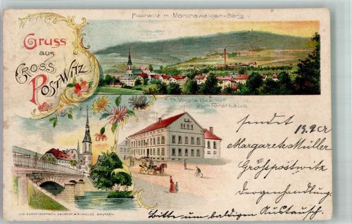 02692 O8603 Großpostwitz 1899 Lithographie Nönchswalder Berg Gasthaus zum Försterhaus