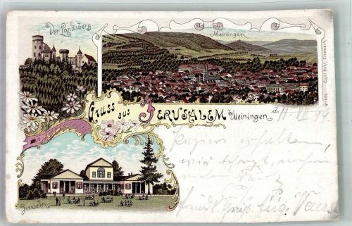98617 O6100 Meiningen 1899 Lithographie Jerusalem Der Landsberg Meiningen