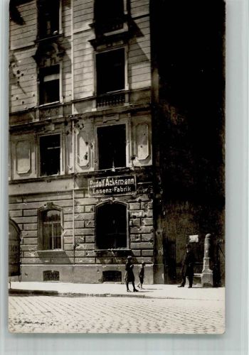 W8900 Augsburg , Bay Revolution 1919 Wohn- und Geschäftshaus Essenzfabrik Rudolf Ackermann Foto AK Ort handschriftlich Revolution 1919 BOAKC