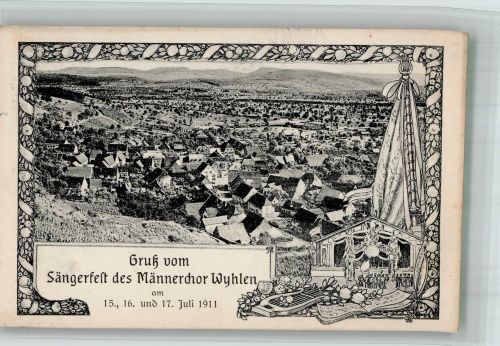 79639 W7889 Wyhlen 1911 BOAKC Gruß vom Sängerfest des Sängerchor Wyhlen 1911