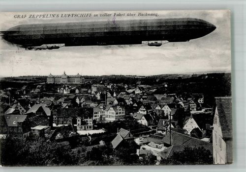 71522 W7150 Backnang 1910 BOAKC Luftschiff Graf Zeppelin über Backnang Foto AK