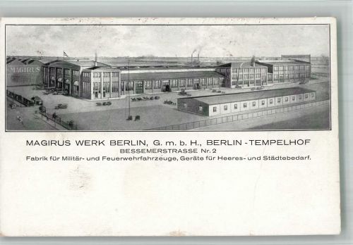 10115 W1000 Tempelhof 1917 BOAKC Magirus Werk Fabrik für Nutzfahrzeuge Werk Tempelhof