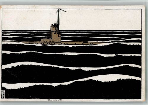 W3000 Hannover U-Boot TET Bahlsen Czeschka, Carl Otto Künstler der WW Kunstgeschichte Wien 1915 BOAKC