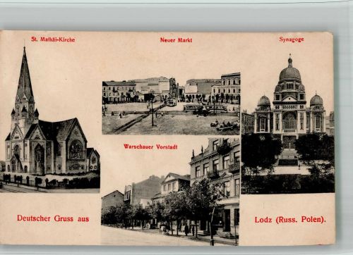 Litzmannstadt Lódz St. Mathäi Kirche Warschauer Vorstadt Synagoge BOAKC