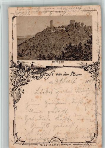 W3406 Bovenden Gruß von der Plesse Verlag Lange Vorläufer 1889 BOAKC