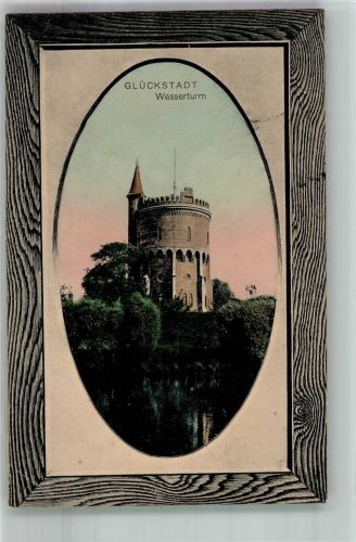 25348 W2208 Glückstadt 1911 Passepartout Wasserturm