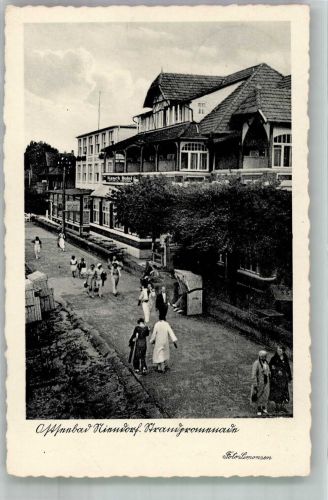 23669 W2408 Niendorf , Ostsee 1937 Foto AK Hotel Strandpromenade