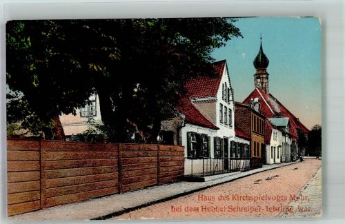 25541 W2212 Brunsbüttel Foto AK Kirche Haus des Kirchspielvogts Mohr