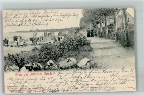 23669 W2408 Niendorf , Ostsee 1902 Foto AK Schwimmbad Strand