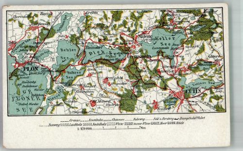 23714 W2423 Bad Malente-Gremsmühlen Lithographie Umgebungskarte Malente Plön Eutin