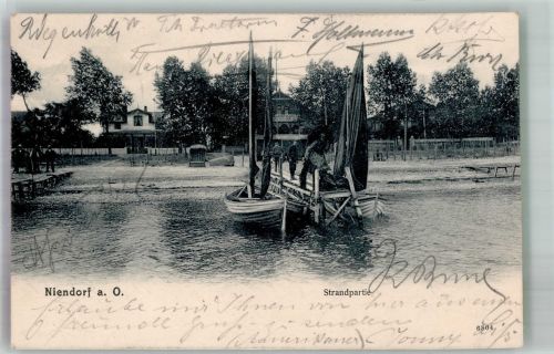 23669 W2408 Niendorf , Ostsee 1904 Foto AK Strandpartie