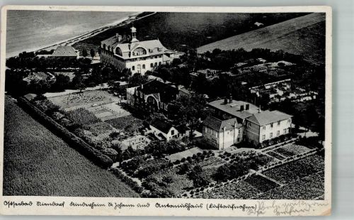 23669 W2408 Niendorf , Ostsee 1843 Foto AK Fliegeraufnahme Kinderheim St. Johann