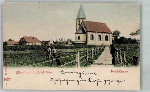23669 W2408 Niendorf , Ostsee Foto AK Petri- Kirche