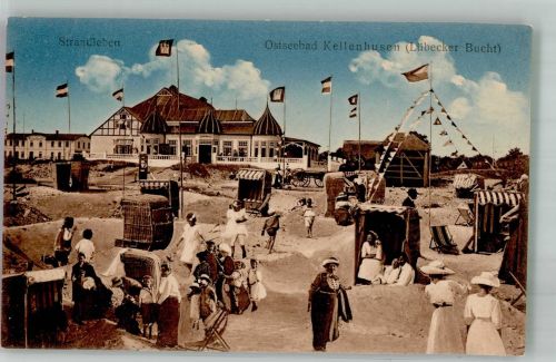 23746 W2436 Kellenhusen Ostsee Foto AK Strandleben Gasthaus