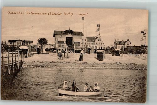 23746 W2436 Kellenhusen Ostsee 1914 Foto AK Schwimmbad Strand