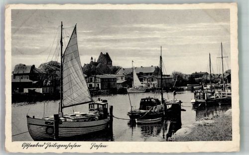 23774 W2447 Heiligenhafen , Holst 1938 Foto AK Hafen Fischerboote