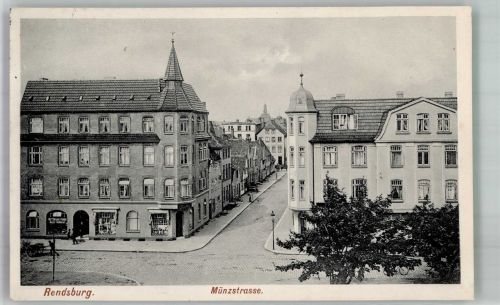 24768 W2370 Rendsburg 1^91 Foto AK Münzstrasse Feldpost WK I