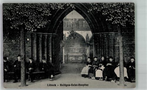 23552 W2400 Lübeck 1907 Foto AK Krankenhaus Heiligen-Geist-Hospital