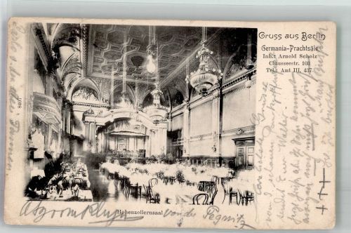 10115 W1000 Berlin Mitte 1905 Foto AK Gasthaus Germania Prachtsäle Chausseestrasse