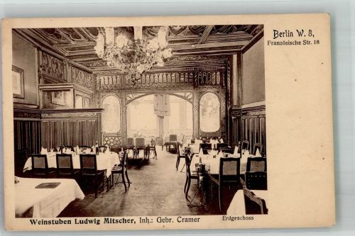 10115 W1000 Berlin Mitte Foto AK Gasthaus Weinstuben Mitscher Französische Straße