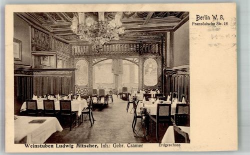 10115 W1000 Berlin Mitte 1910 Foto AK Gasthaus Weinstuben Mitscher Französische Straße