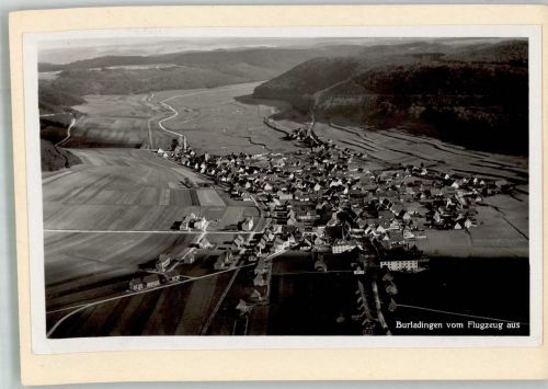 72393 W7453 Burladingen 1935 FOTO KEINE AK FliegeraufnahmeOriginale aufmontierte Verlagsmusterkarte