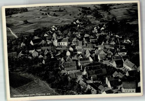74736 W6969 Gerichtstetten 1933 FOTO KEINE AK Fliegeraufnahme Originale aufmontierte Verlagsmusterkarte