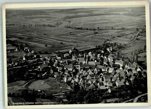 74749 W6964 Rosenberg , Baden 1937 FOTO KEINE AK Fliegeraufnahme Originale aufmontierte Verlagsmusterkarte