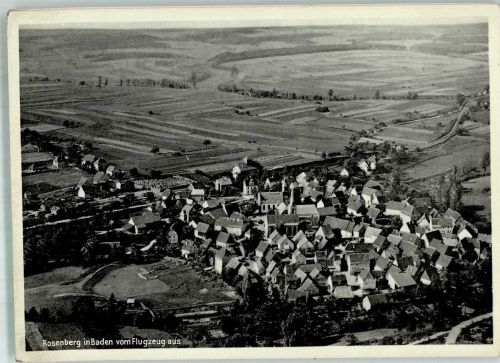 74749 W6964 Rosenberg , Baden 1933 FOTO KEINE AK Fliegeraufnahme Originale aufmontierte Verlagsmusterkarte