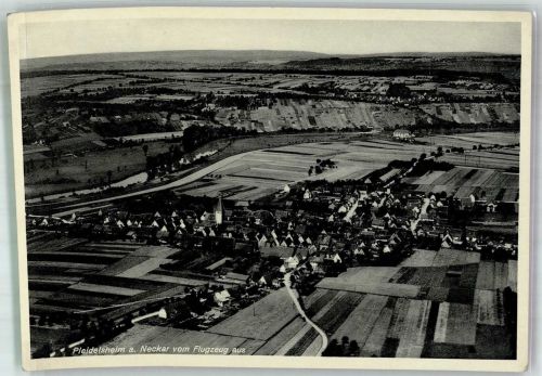 74385 W7127 Pleidelsheim 1935 FOTO KEINE AK Fliegeraufnahme Originale aufmontierte Verlagsmusterkarte