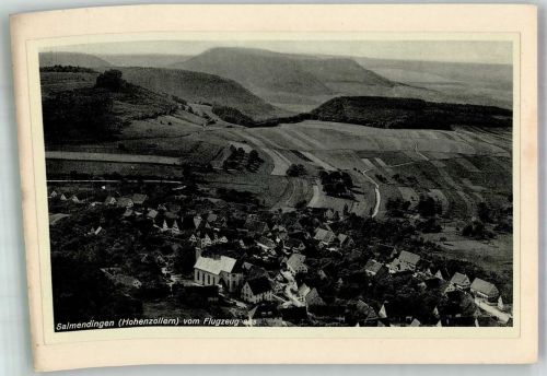 72393 W7453 Salmendingen 1935 FOTO KEINE AK Fliegeraufnahme Originale aufmontierte Verlagsmusterkarte