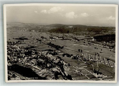 79539 W7850 Brombach , Kr Lörrach 1933 Foto AK Fliegeraufnahme Originale aufmontierte Verlagsmusterkarte