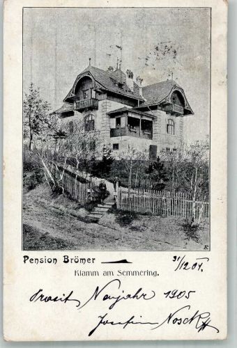 2641 Klamm a. Semmering 1901 Foto AK Pension Brömer