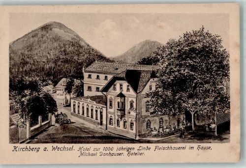 2880 Kirchberg am Wechsel-Markt 1921 Foto AK Hotel zur 1000 jährigen Linde