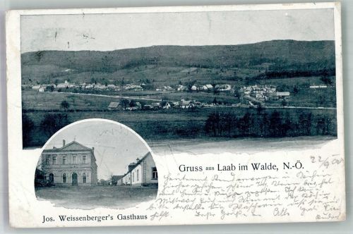 2381 Laab im Walde 1900 Foto AK Gasthaus Weissenberger