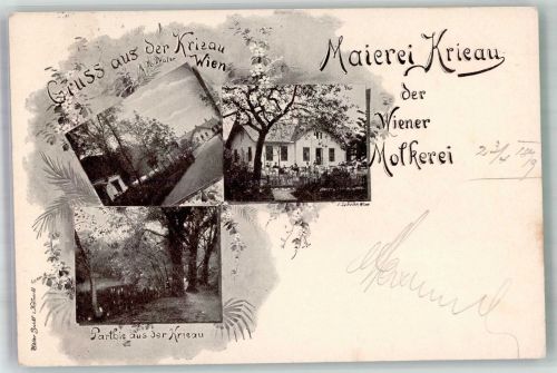 1020 Wien 2. Bezirk, Leopoldstadt 1899 Foto AK Gasthaus Maierei Krieau der Wiener Molkerei Prater