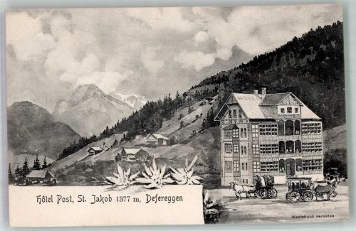 9963 Außerrotte Foto AK St. Jakob in Defereggen Hotel Post